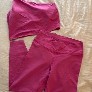 Old Navy Pink One-Shoulder Top and Leggings Set size L/XL